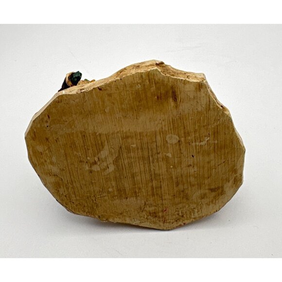 Santa Claus Skiing Christmas Figurine Snowman in Pine Trees Rustic - Picture 3 of 8